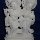 10" White Marble Radha Krishna Iskon Statue Deities Lord Sculpture Handmade Art