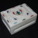 Marble Pietra Dura Jewelry Box Handmade Heart Carved Inlaid Home Decor Gifts