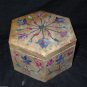 Marble Lapis Lazuli Marquetry Jewelry Box Trinket Handmade Inlaid Home Decor