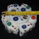 Marble Paua Shell Jewelry Box Trinket Six Round Elephant Semi Precious Inlaid Marble Paua Shell Jewelry Box Trinket Six Round Elephant Semi Precious Inlaid
