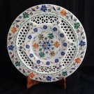11" Marble Plate Handmade Pietra Dura Inlay Mosaic Marquetry Home Decor Gifts