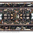 60"X 36" Black Marble Coffee center Table Top Animal Art Handicraft Marquetry