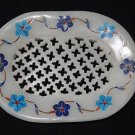 Marble Soap Dish Oval Holder Bathroom Pietra Dura Decor Lapis Turquoise Art Marble Soap Dish Oval Holder Bathroom Pietra Dura Decor Lapis Turquoise Art