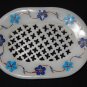 Marble Soap Dish Oval Holder Bathroom Pietra Dura Decor Lapis Turquoise Art