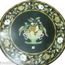 2' Black Marble Side Table Top Parrot Inlaid Semi Precious Handmade Home Decor