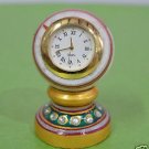 3" Decorative Marble Clock With Base Handmade Hand painted Office Best Gifts 3" Decorative Marble Clock With Base Handmade Hand painted Office Best Gifts