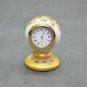 2.5" Decorative Marble Clock With Base Handmade Gold Hand painted Best Gifts