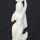 17" ANTIQUE OLD HAND CARVED MARBLE STATUE HOME DECOR ART INDIA LADY SCULPTURE