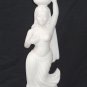 17" ANTIQUE OLD HAND CARVED MARBLE STATUE HOME DECOR ART INDIA LADY SCULPTURE