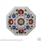 12" Marble Coffee Table Top Pietra Dura Marquetry Hakik Inlaid  Stone Decorative