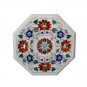 12" Marble Coffee Table Top Pietra Dura Marquetry Hakik Inlaid  Stone Decorative