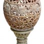 8.5" Marble Hand carved Aroma Tea Light Candle Holder Carved Home Decor At Night