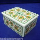 4"x3"x3" White Oval Marble Jewelry Box Trinket Hakik Handmade Pietra Dura Arts