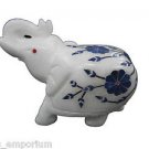 3" Decorative Trunket Marble Elephant Pietra Dura Mosaic Gifts Home Decor