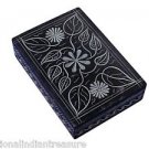 6"x4"x2" Black Marble Jewelry Box Trinket Handmade Hand Carved Arts Home Decor
