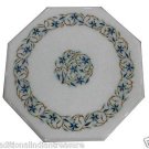 18" White Marble Coffee Table Top Mosaic Semi Precious Italian Decor