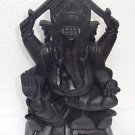 10" Black Marble Ganesha Statue Lord Ganesh Deities Sculpture Handmade Art Gifts