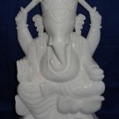 16" New Marble Ganesha Statue Lord Ganesh Deities Sculpture White Handmade Art