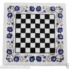 Size 15"x15" Marble Coffee Chess Table Top Mosaic Lapis Inlay Mosaic Patio Decor