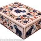 4"x3"x2" Marble Jewelry Storage Box Marquetry Lapis Lazuli Elephant Decorative 4"x3"x2" Marble Jewelry Storage Box Marquetry Lapis Lazuli Elephant Decorative