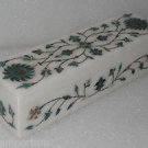 8"x8"x2" Marble Pencil Box Pen Box Trinket Handmade Malachite Pietra Dura Art 8"x8"x2" Marble Pencil Box Pen Box Trinket Handmade Malachite Pietra Dura Art