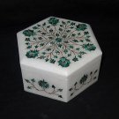 5"x5"x3" Marble Jewelry Box Malachite Floral Art Inlaid Trinket Handmade Gifts 5"x5"x3" Marble Jewelry Box Malachite Floral Art Inlaid Trinket Handmade Gifts
