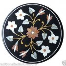 Size 24"x24" Black Marble Furniture Side Table Top Marquetry Home Decor New Size 24"x24" Black Marble Furniture Side Table Top Marquetry Home Decor New