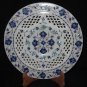 10" Decorative Handmade Marble Plate Lapis Lazuli Turquoise Pietra Dura Gifts