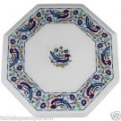 Size 14"x14" Marble Coffee Table Top Semi Precious Gems Inlay Mosaic Patio Decor