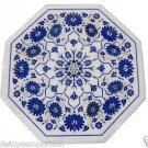 Size 12"x12" Marble Center Side Coffee Table Top Lapis Inlay Marquetry Furniture