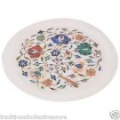 9" Decorative Marble Plate Pietradura Floral Inlay Beautiful Art Home Deco Gifts 9" Decorative Marble Plate Pietradura Floral Inlay Beautiful Art Home Deco Gifts