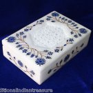 6"x4"x1.5" Marble Jewelry Box Lapis Lazuli Handmade Pietra Dura Inlaid Marquetry