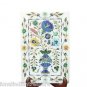 10"x6" White Marble Plate Tray Pietra Dura Flower Buds Design Handmade Art Gifts