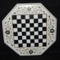 14" White Marble Coffee Table Top Marquetry Chess Design Play & gifts NEW