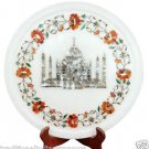 13" Marble Serving Plate Real Hakik Inlay Tajmahal Marquetry Table Decor Gifts