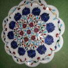 15" Lapis Lazuli Turquoise Marble Plate Inlaid Floral Semi Design Home Decor New 15" Lapis Lazuli Turquoise Marble Plate Inlaid Floral Semi Design Home Decor New