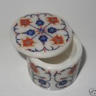 2"x2" Marble Jewelry Box Trinket Carnelian Pietra Dura Inlaid Home Decor Gifts
