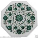 Size 12"x12" Marble Side Coffee Table Top Malachite Inlay Floral Marquetry Arts Size 12"x12" Marble Side Coffee Table Top Malachite Inlay Floral Marquetry Arts