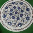 12" Marble Plate Handmade Lapis Lazuli Floral Mosaic Pietra Dura Decor Gifts Art 12" Marble Plate Handmade Lapis Lazuli Floral Mosaic Pietra Dura Decor Gifts Art