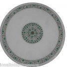 18" Marble Round Dining Malachite Table Top Marquetry Pietra Dura Handmade Gifts