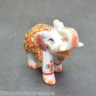 2" Marble Elephant Orange Color Hand Painted Handmade Home Decorative Gifts Arts