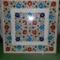 24"x24" Marble Coffee Dining Table Top Pietra Dura Square Floral Design Decor