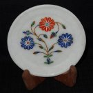 5" Marble Plate Lapis Lazuli Inlaid Decorative Pietra Dura Hakik Handmade Gifts 5" Marble Plate Lapis Lazuli Inlaid Decorative Pietra Dura Hakik Handmade Gifts