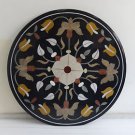 36" Black Coffee Table Top Inlaid Dining Marquetry Art Home Decor Shopping Gifts