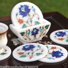 Marble Coaster Set Real Inlay Work Lapis Lazuli Marquetry Home Collectible Gifts Marble Coaster Set Real Inlay Work Lapis Lazuli Marquetry Home Collectible Gifts
