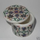 2"x2" Marble Paua Shell Mosaic Flower Jewelry Box Trinket Malachite Marquetry