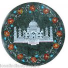 12" Green Marble Coffee Taj Mahal Floral Side Table Top Marquetry Home Decor Art 12" Green Marble Coffee Taj Mahal Floral Side Table Top Marquetry Home Decor Art