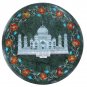 12" Green Marble Coffee Taj Mahal Floral Side Table Top Marquetry Home Decor Art