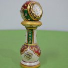 6" Decorative Marble Clock With Base Handmade Gold Hand painted Best Gifts Art 6" Decorative Marble Clock With Base Handmade Gold Hand painted Best Gifts Art