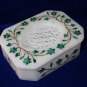 4"x3"x1.25" White Marble Jewelry Box Handmade Malachite Pietra Dura Inlaid gifts